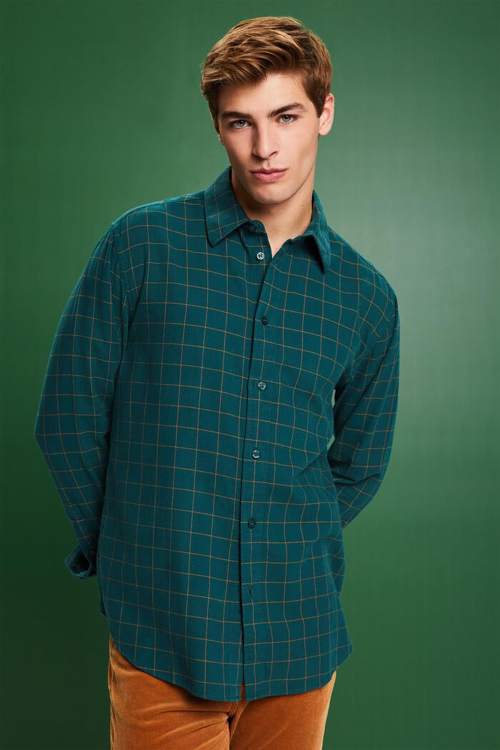 Koszula flanelowa w kratkę, fason regular fit, EMERALD GREEN, detail image number 0