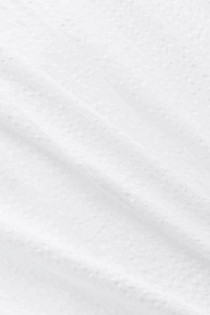 Bawełniana bluzka z dekoltem w serek w paski, WHITE, detail image number 4
