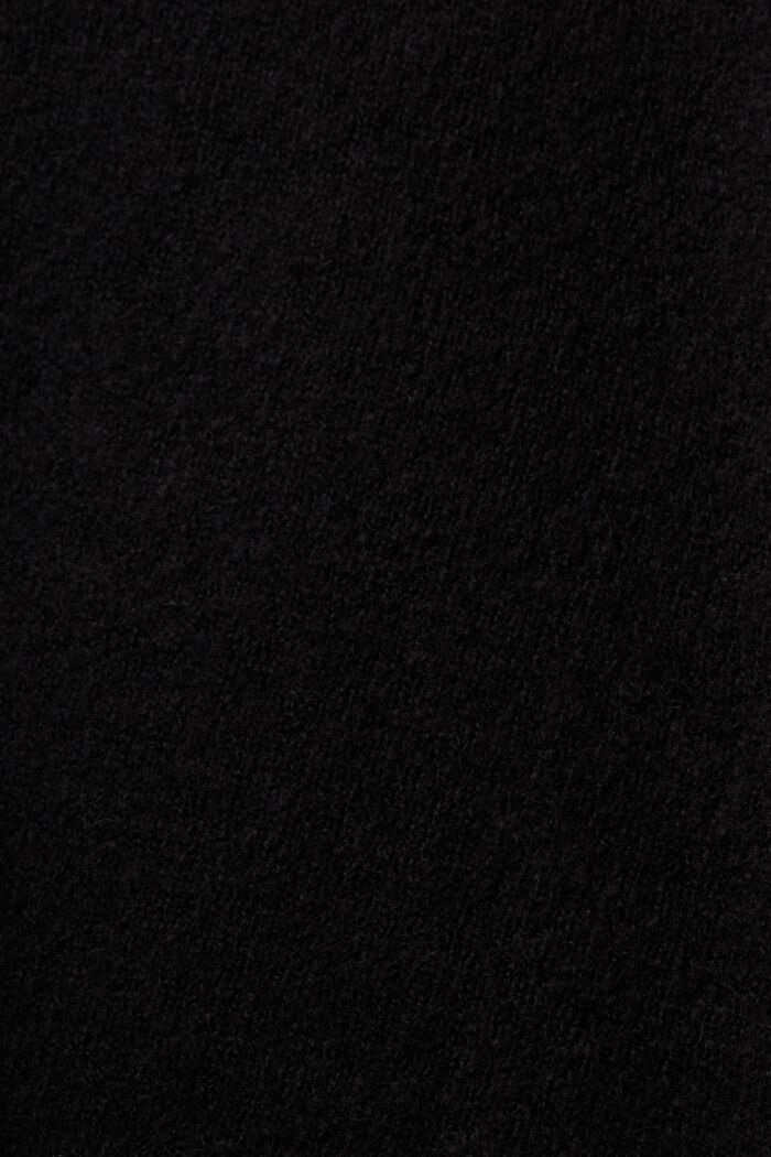 Sweter z dekoltem w serek z mieszanki wełnianej, BLACK, detail image number 5