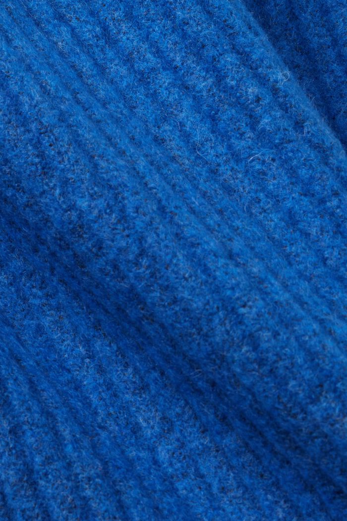 Sukienka mini z dzianiny w prążki, BRIGHT BLUE, detail image number 5