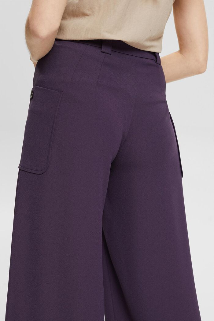 Skrócone spodnie z szerokimi nogawkami, DARK PURPLE, detail image number 3