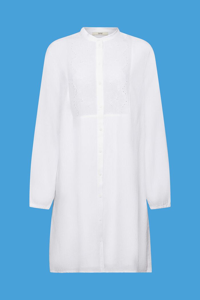 Sukienka koszulowa z haftem, WHITE, detail image number 6