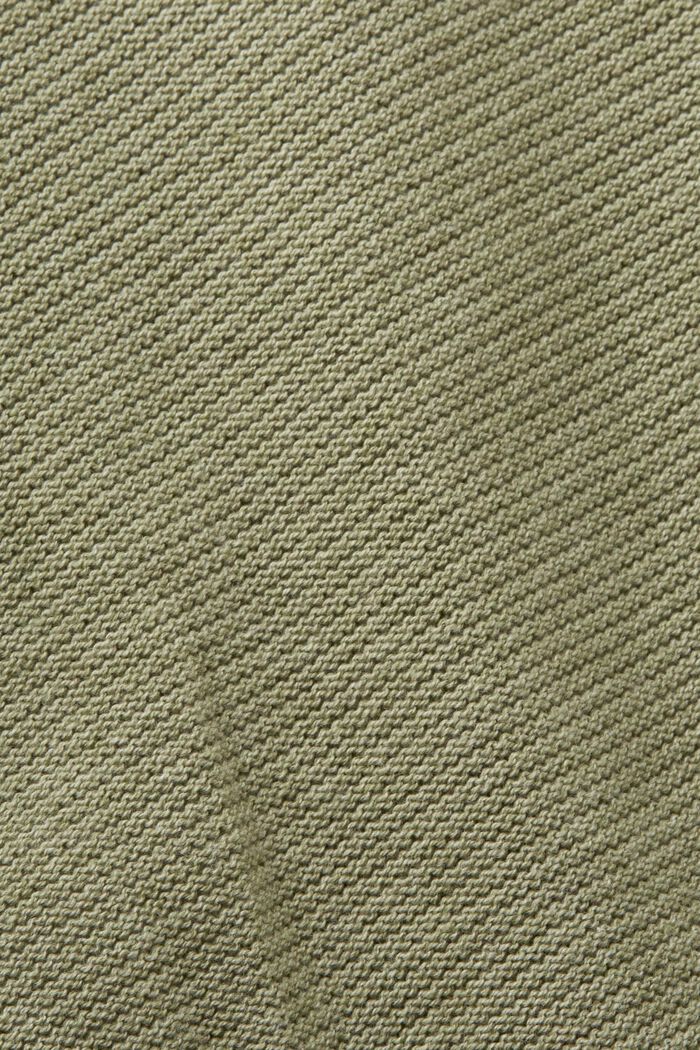 Sweter z dekoltem w serek z fakturowanej dzianiny, LIGHT KHAKI, detail image number 5