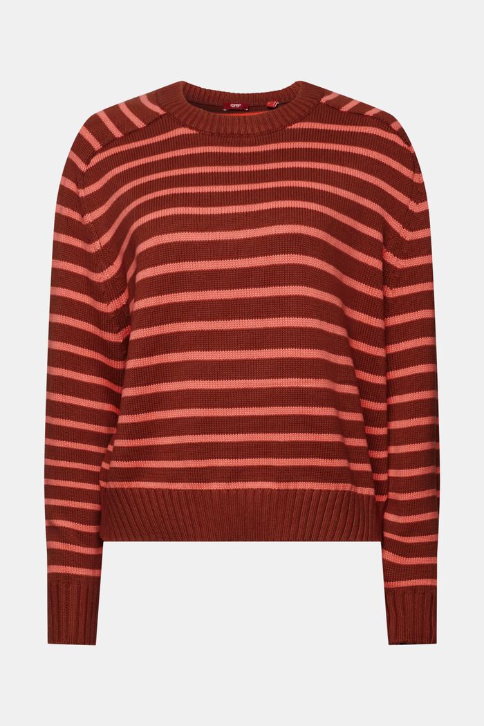 Sweter w paski, 100% bawełna, RUST BROWN, detail image number 7