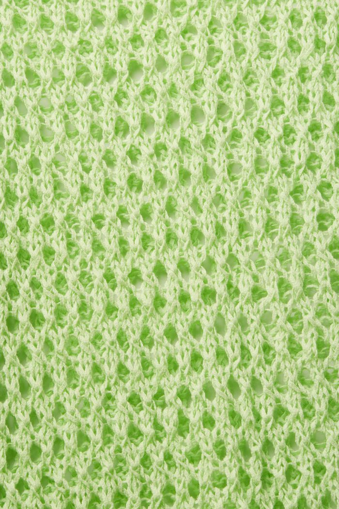 Sweter z dzianinowej siateczki o otwartych oczkach, CITRUS GREEN, detail image number 5