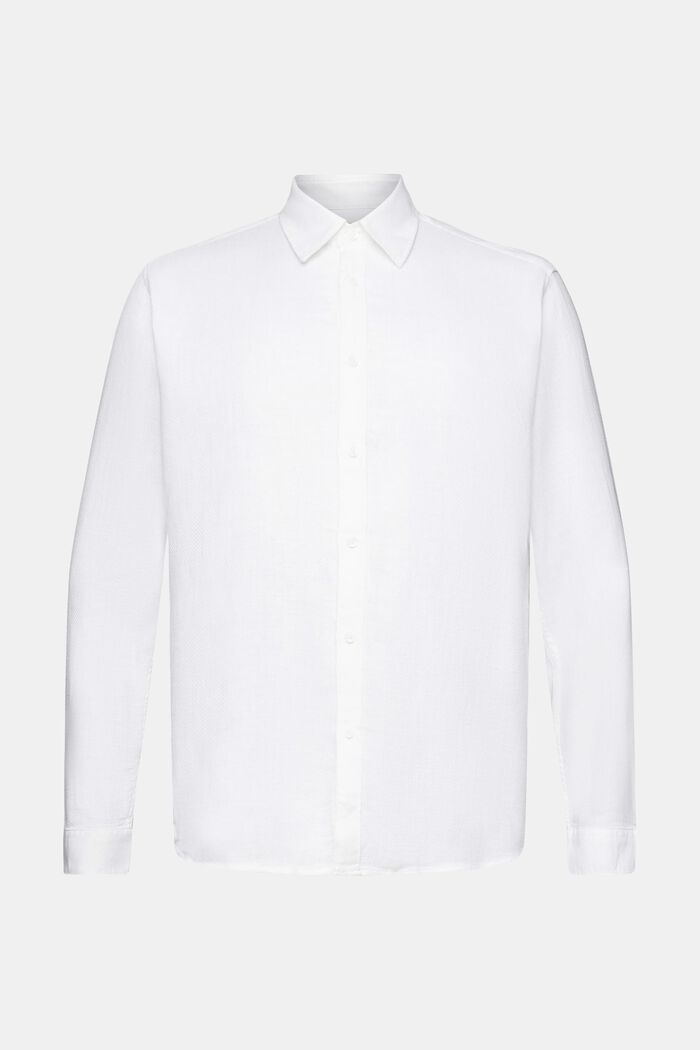 Koszula z tkaniny dobby, WHITE, detail image number 7