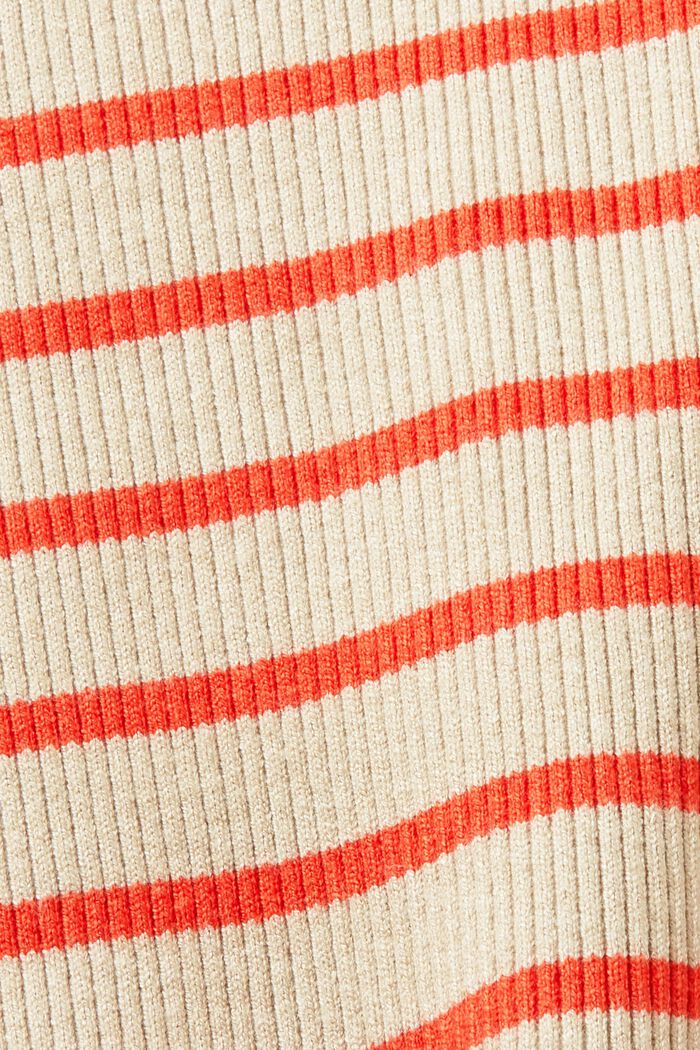 Prążkowany sweter z krótkim rękawem, LIGHT TAUPE, detail image number 6