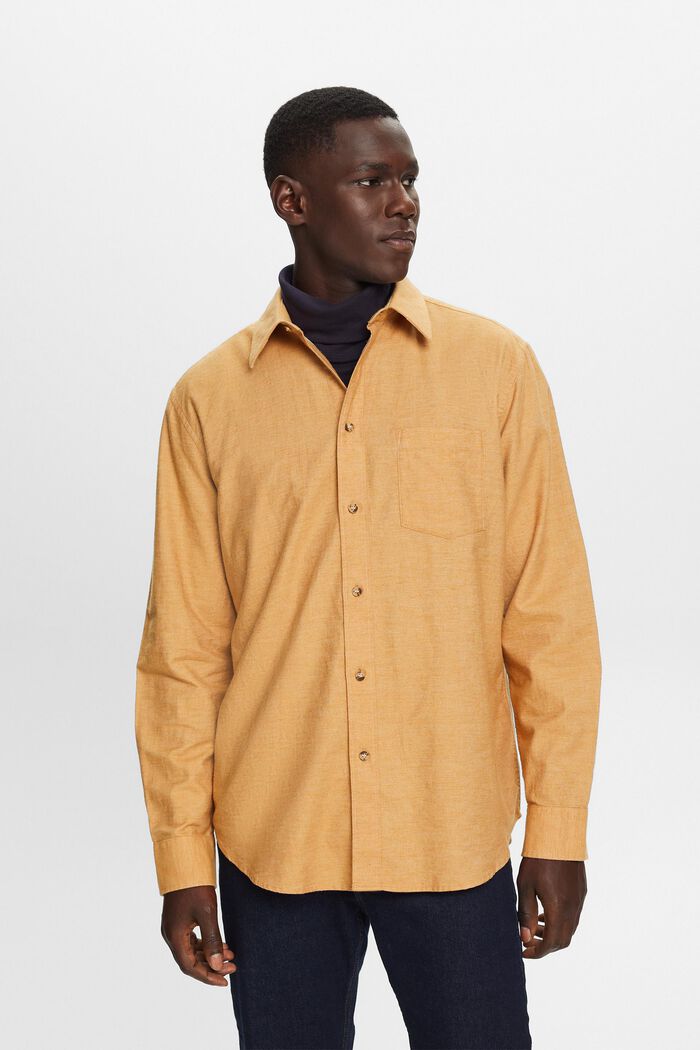 Melanżowa koszula, 100% bawełny, CAMEL, detail image number 5