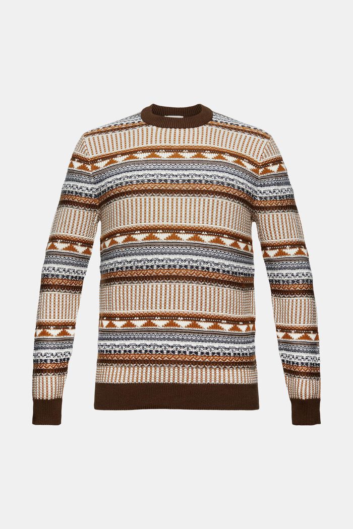 Żakardowy sweter z norweskim wzorem, CARAMEL, detail image number 2