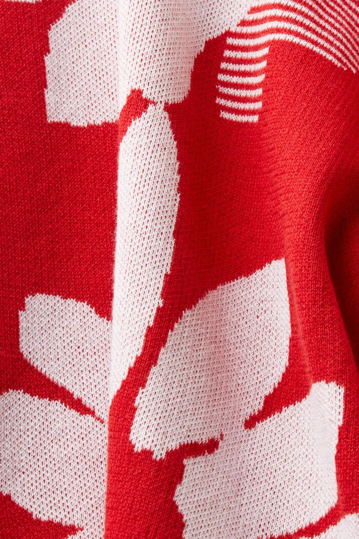 Bluza z żakardowej bawełny, DARK RED, detail image number 5
