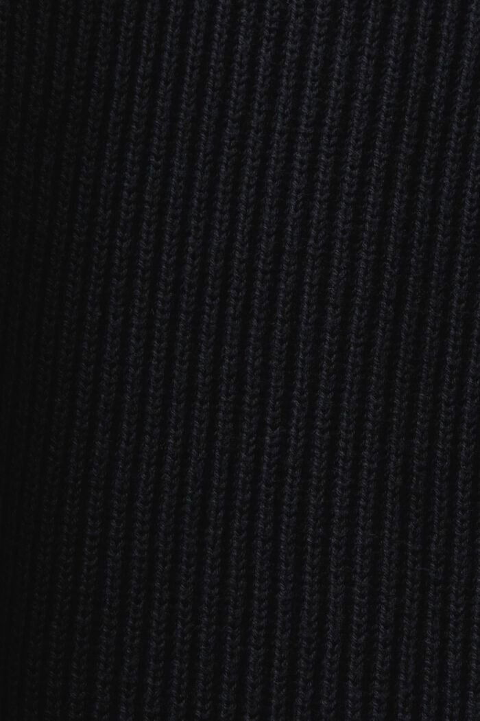 Prążkowany kardigan z dekoltem w serek, BLACK, detail image number 4