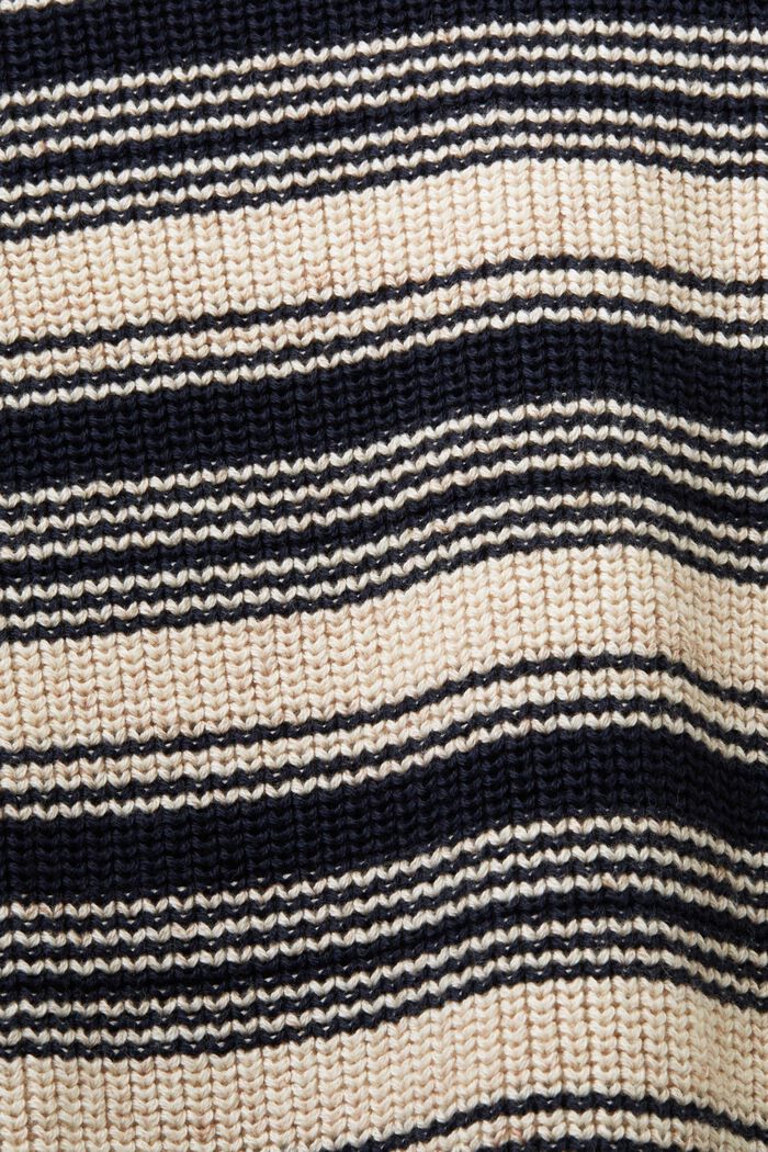 Sweter z okrągłym dekoltem w paski, 100% bawełny, NAVY, detail image number 5