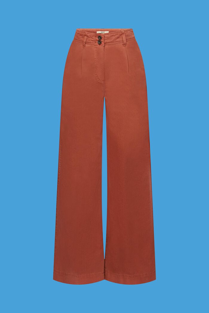 Spodnie chino z szerokimi nogawkami, RUST BROWN, detail image number 7