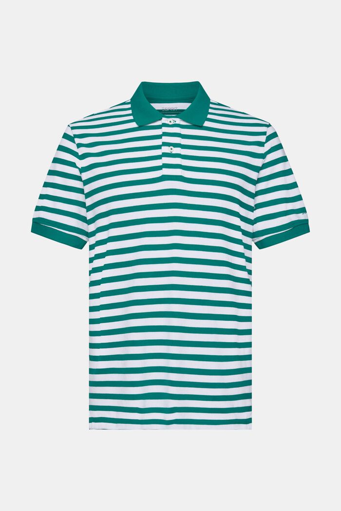 Koszulka polo w paski, slim fit, EMERALD GREEN, detail image number 6