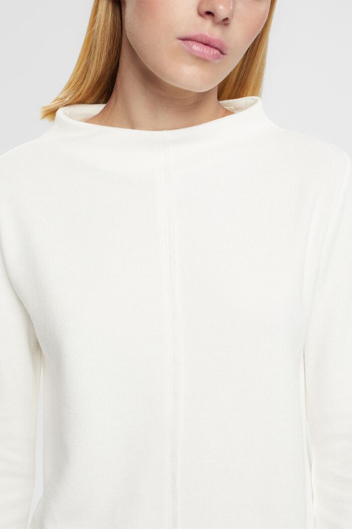 Bluza ze stójką, mieszanka z bawełną, OFF WHITE, detail image number 0