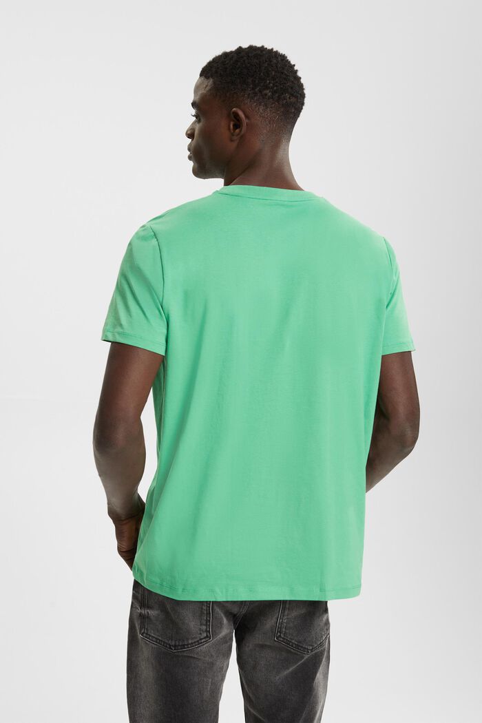 T-shirt z dżerseju z nadrukiem z logo, GREEN, detail image number 3