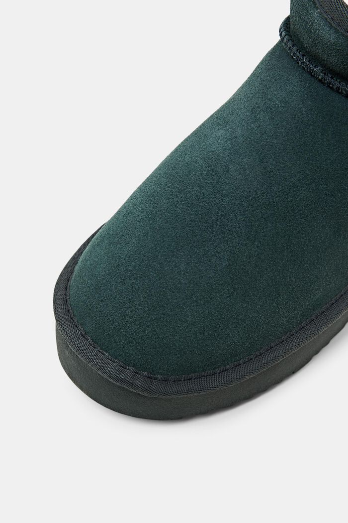 Zamszowe buty z podszewką ze sztucznego futerka, EMERALD GREEN, detail image number 3
