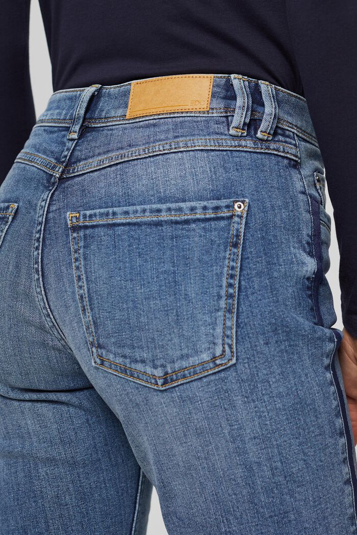 Elastyczne dżinsy z paskami z tkaniny, BLUE MEDIUM WASHED, detail image number 0