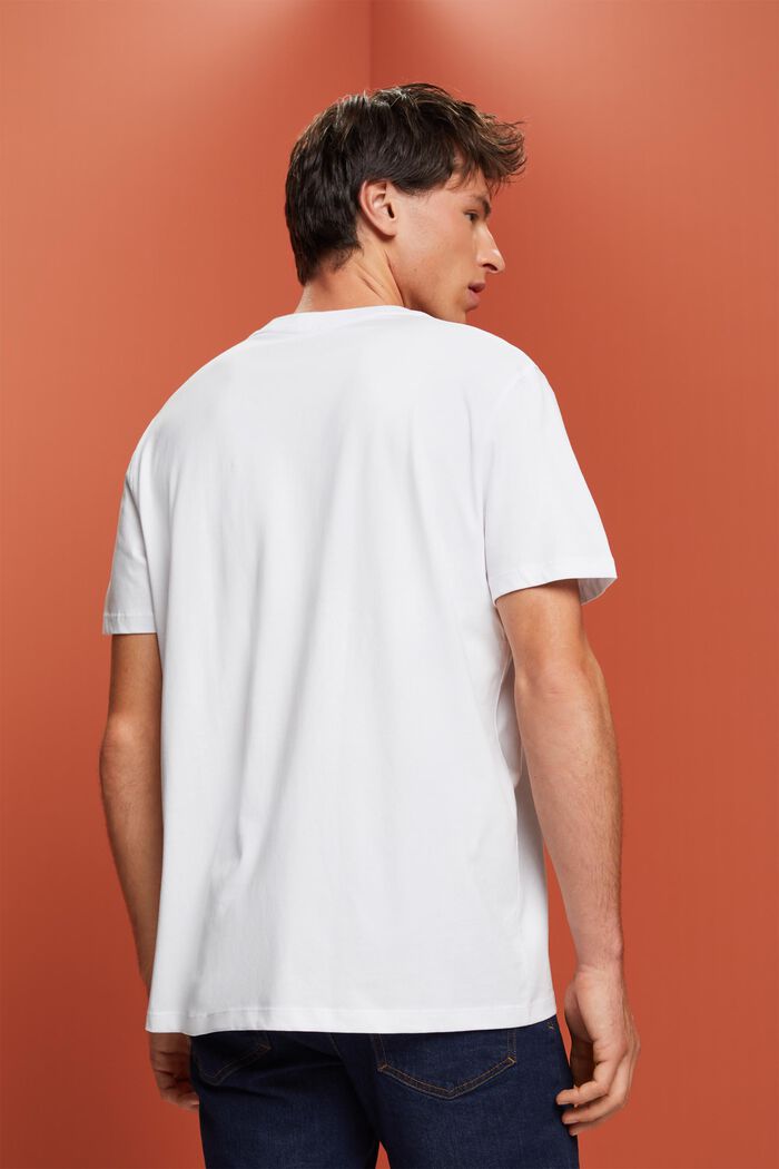 T-shirt z logo, 100% bawełna, WHITE, detail image number 3