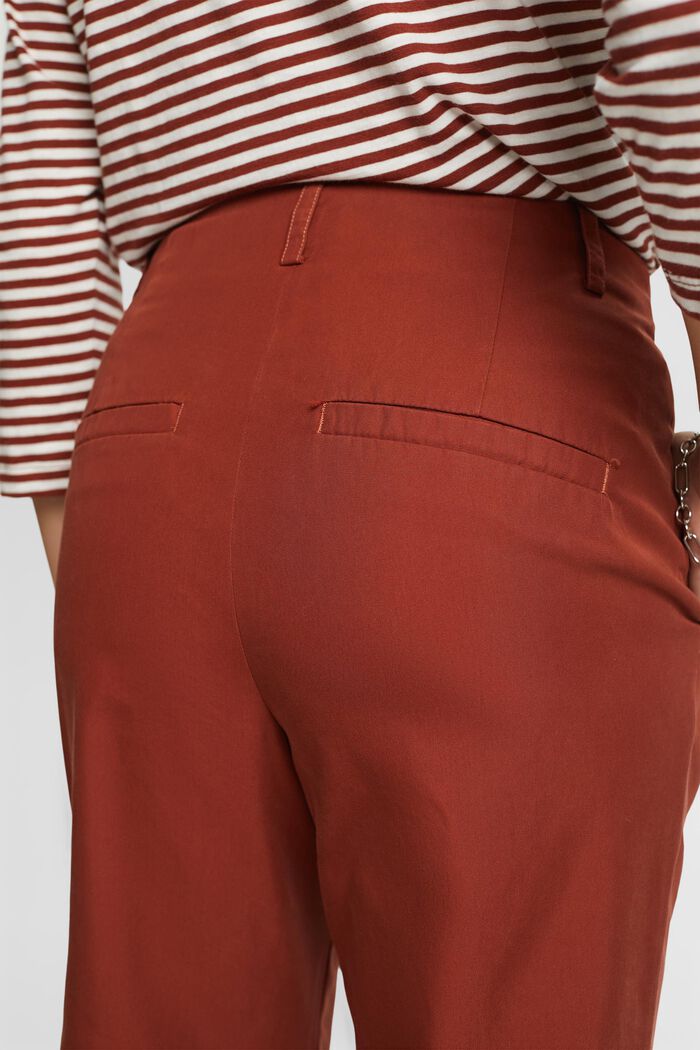 Skrócone spodnie chino, RUST BROWN, detail image number 4