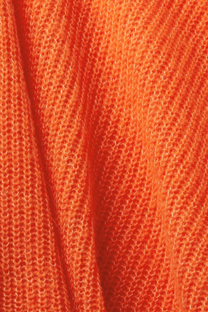 Sweter z mieszanki z moherem, ORANGE RED, detail image number 6