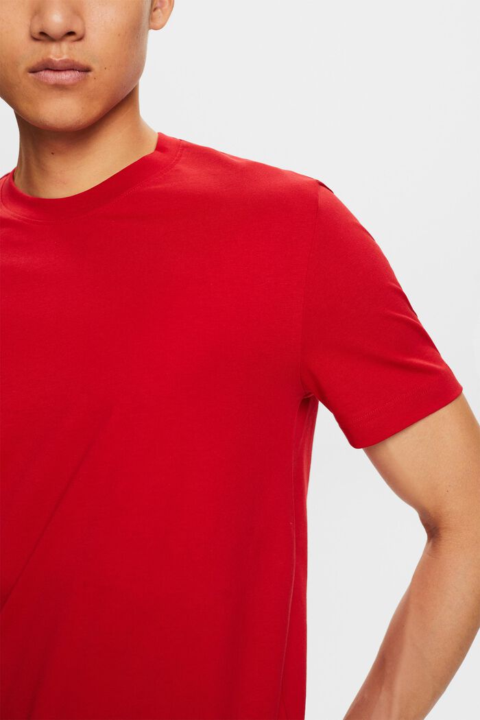 T-shirt z dżerseju z bawełny pima, DARK RED, detail image number 2