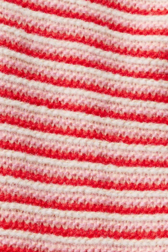 Sweter w paski z grubej dzianiny, RED, detail image number 6
