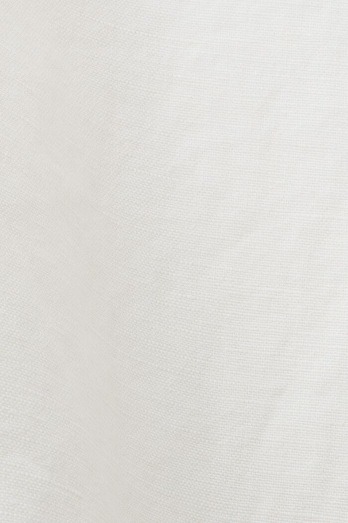 Kuloty z wiązanym paskiem z lnu i bawełny, WHITE, detail image number 6