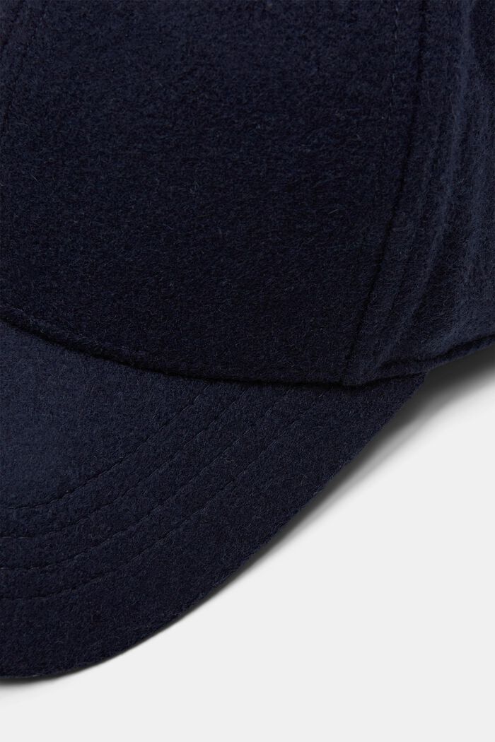 Filcowa czapka z daszkiem z mieszanki wełnianej, DARK BLUE, detail image number 1