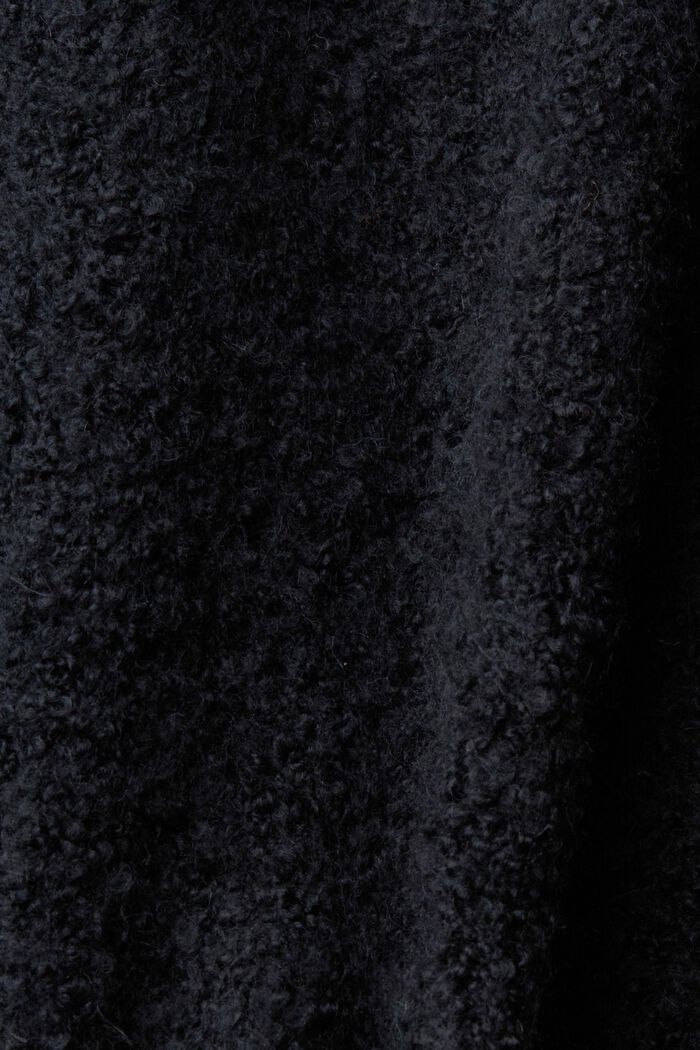 Kardigan z mieszanki wełnianej z wiązanym paskiem, BLACK, detail image number 1