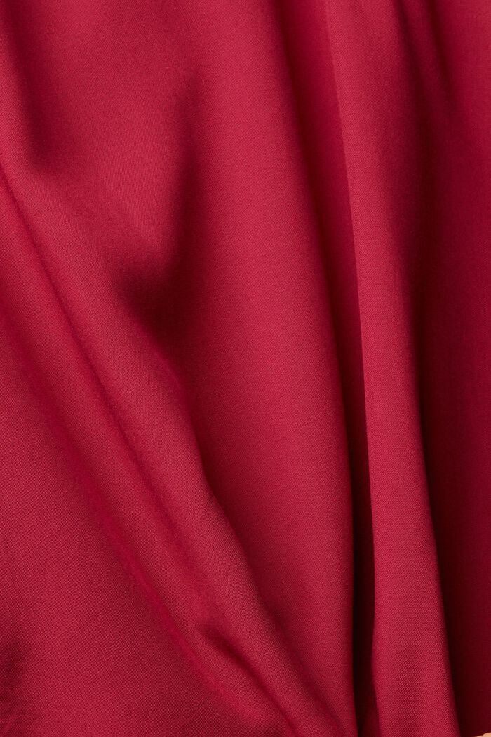Bluzka z dekoltem henley, LENZING™ ECOVERO™, CHERRY RED, detail image number 5