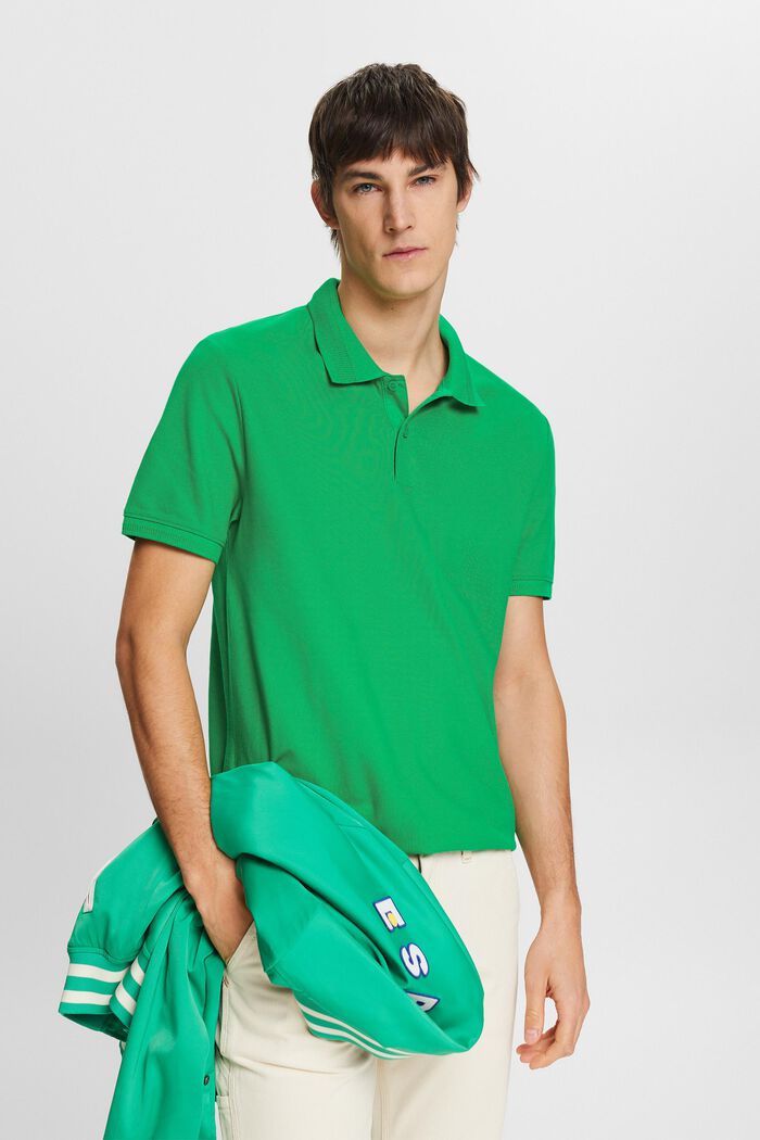 Koszulka polo z bawełny pima, GREEN, detail image number 0