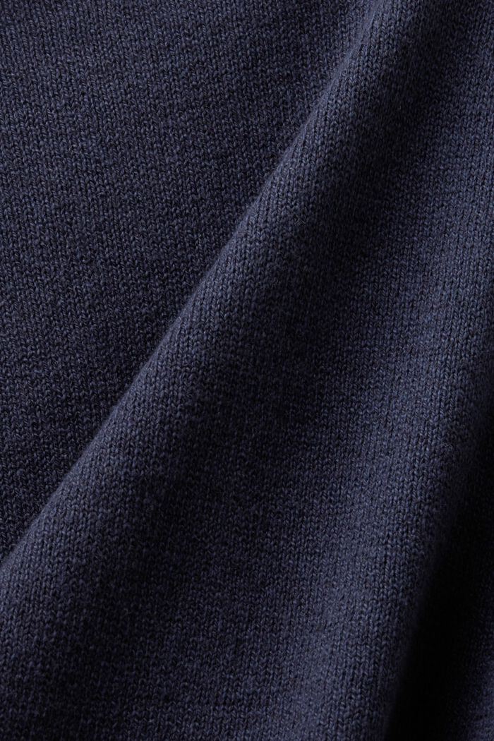 Sweter z bawełny i lnu, NAVY, detail image number 5