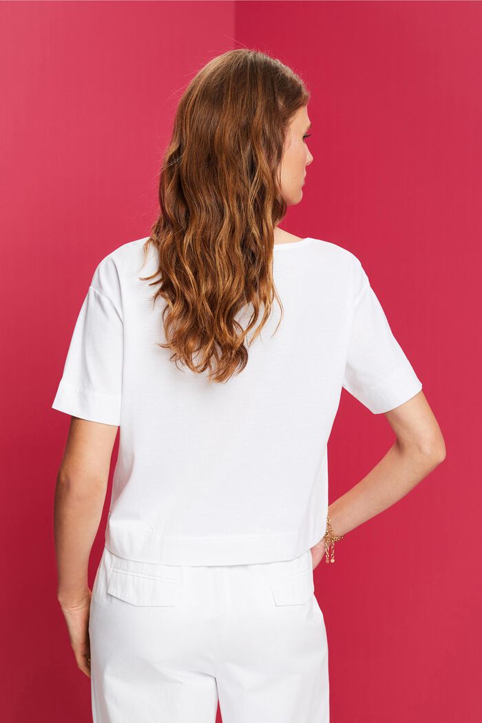 T-shirt o pudełkowym kroju, TENCEL™, WHITE, detail image number 3