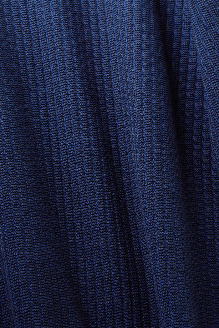Dwukolorowy sweter z prążkowanej dzianiny, NAVY, detail image number 5