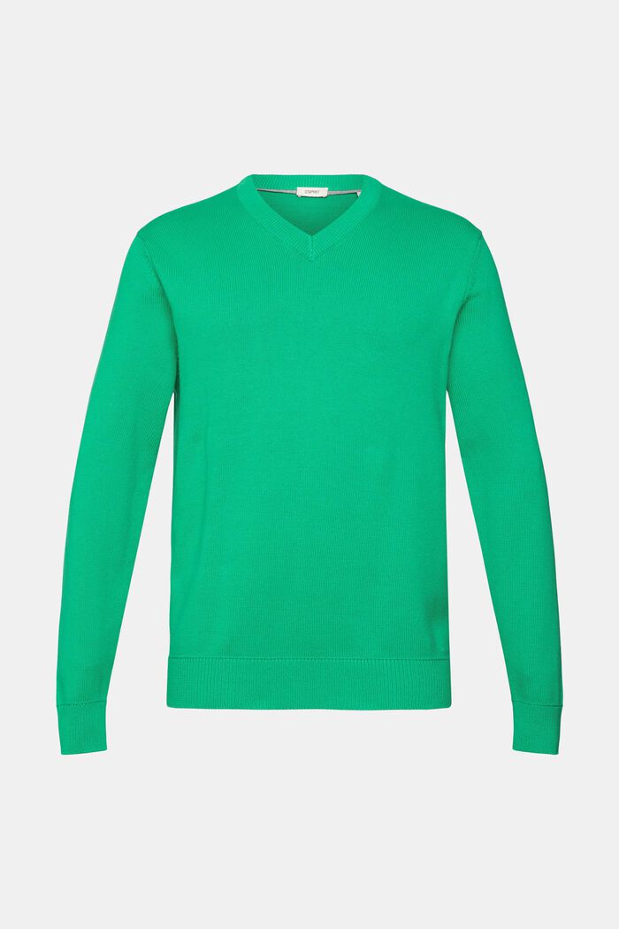 Dzianinowy sweter z dekoltem w serek, LIGHT GREEN, detail image number 2