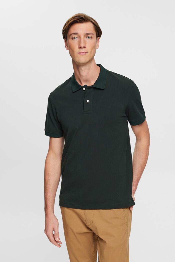 Koszulka polo, fason slim fit, DARK TEAL GREEN, detail image number 0