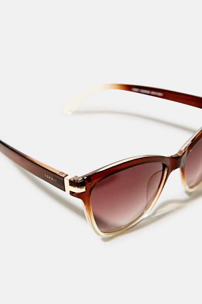 Cieniowane okulary przeciwsłoneczne w stylu „kocie oko”, BROWN, detail image number 1