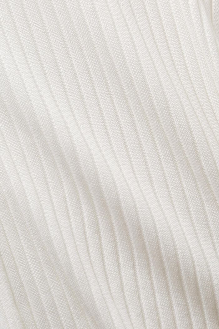 Sweter z prążkowanej dzianiny z okrągłym dekoltem, OFF WHITE, detail image number 5