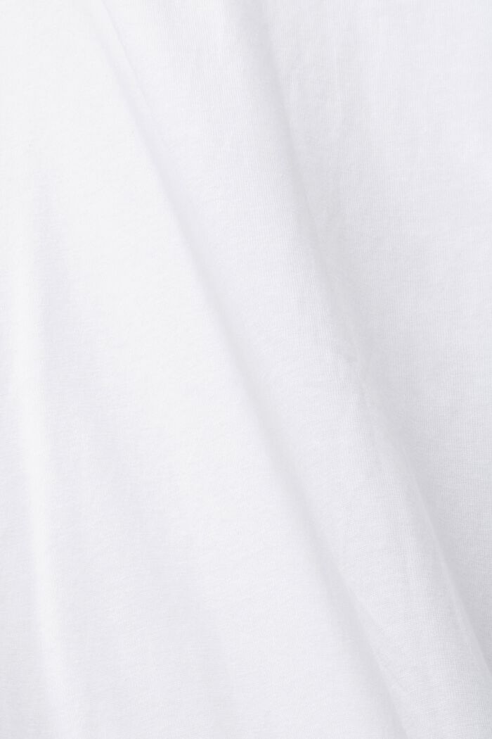 Bawełniany t-shirt z nadrukiem na przodzie, WHITE, detail image number 4