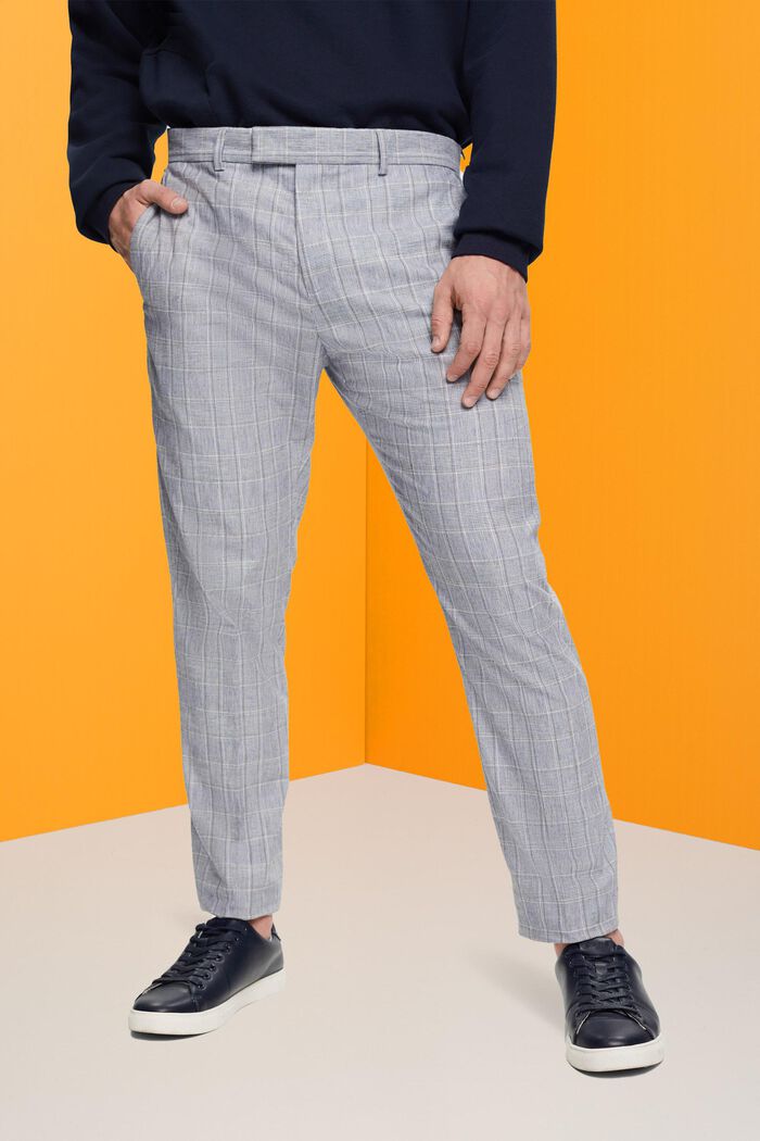 Spodnie od garnituru w kratkę, slim fit, LIGHT BLUE, detail image number 0