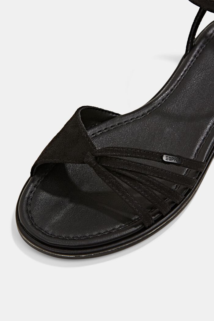 Sandały z imitacji zamszu, BLACK, detail image number 4