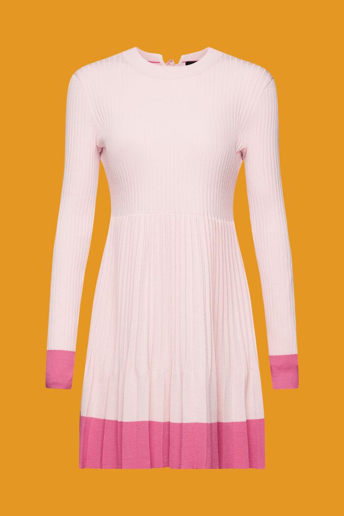 Plisowana sukienka mini z długim rękawem, PINK, detail image number 6
