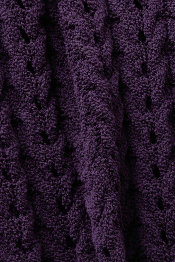 Sweter o grubym splocie w warkocze, DARK PURPLE, detail image number 5