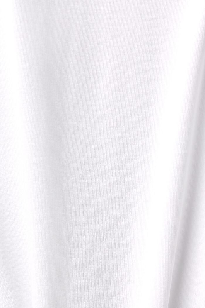 Bluzka z długim rękawem z bawełny, WHITE, detail image number 5
