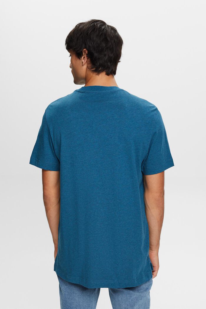 T-shirt z okrągłym dekoltem, 100% bawełny, GREY BLUE, detail image number 3