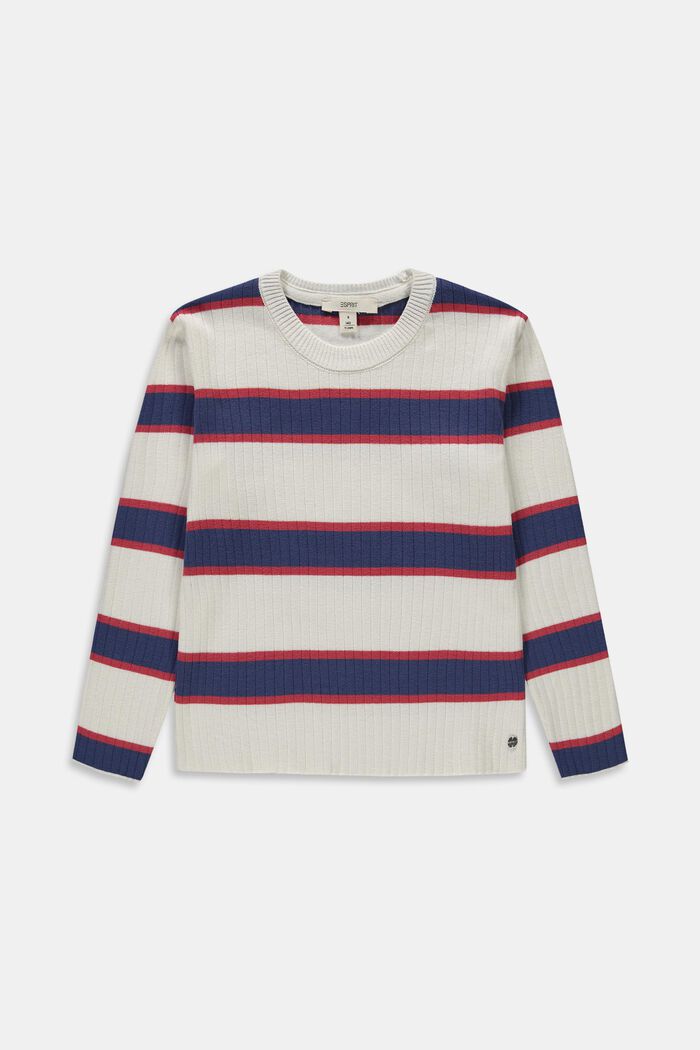 Prążkowany sweter, 100% bawełny