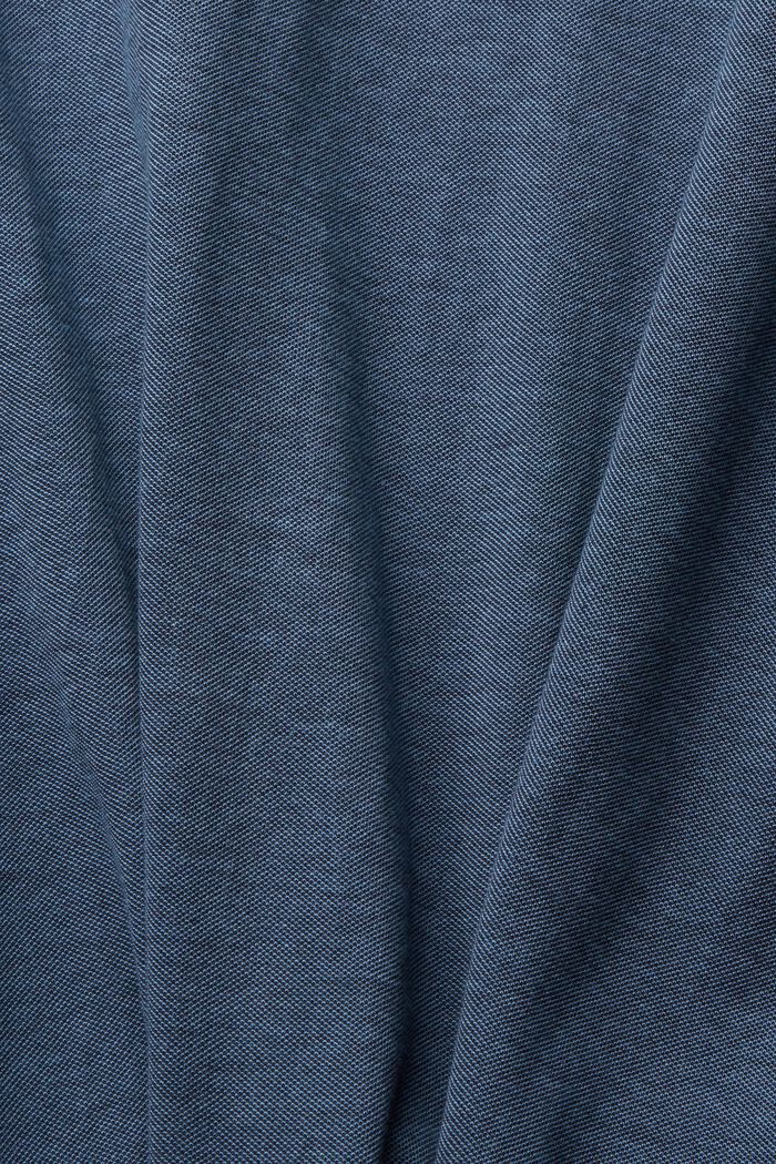 T-shirt z piki bawełnianej, BLUE, detail image number 4