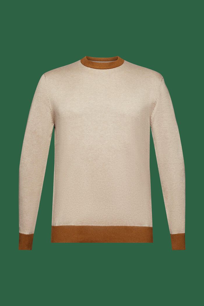 Sweter z okrągłym dekoltem, LIGHT TAUPE, detail image number 6