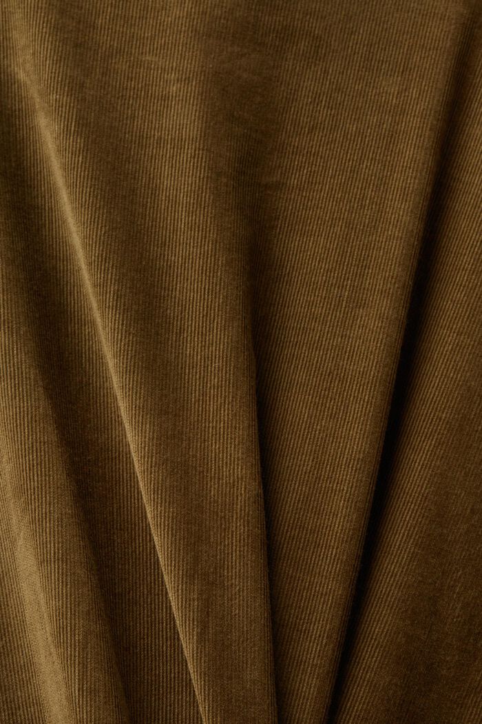 Sztruksowa bluzka z baskinką, DARK KHAKI, detail image number 5